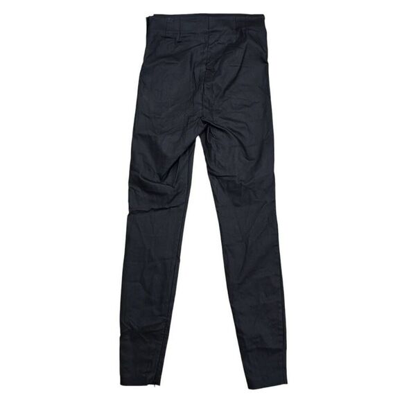 Zara Skinny‎ Women's Medium Black Faux Leather Front Seam Ankle Zip Leggings - Picture 6 of 7